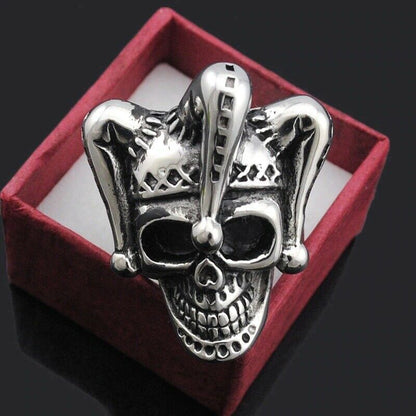 Gargoyle Guardian- The Nevermore Stainless Steel Men's Ring Clown