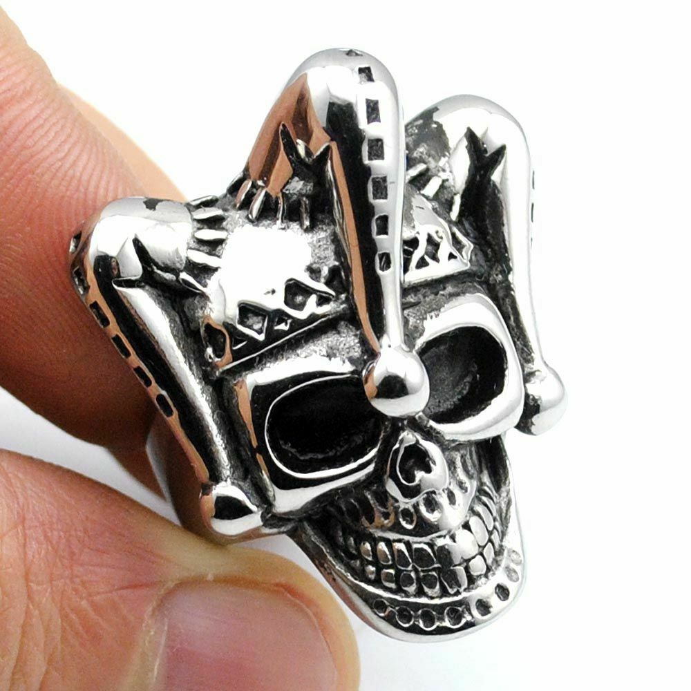 Gargoyle Guardian- The Nevermore Stainless Steel Men's Ring Clown