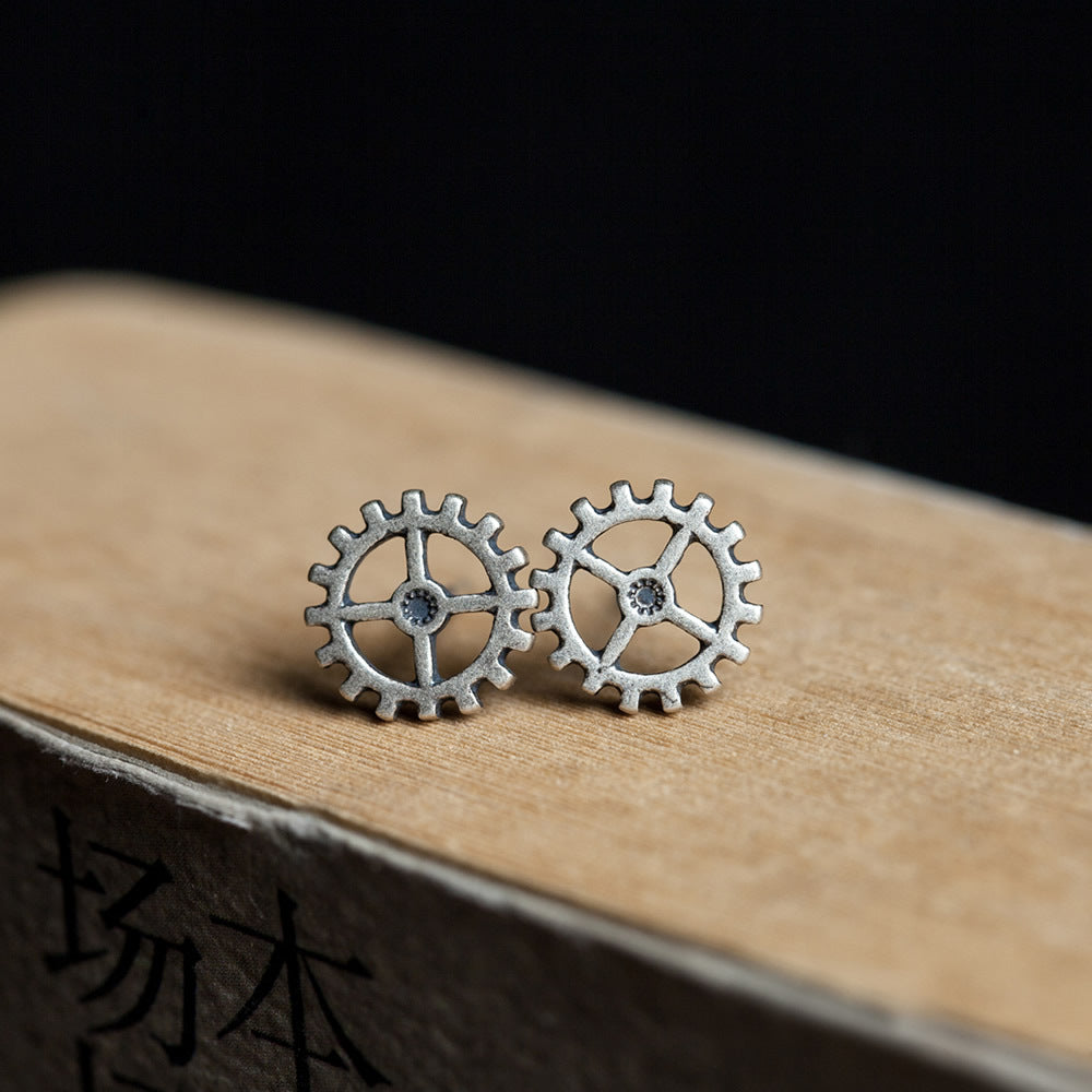 Gear Studs - The Nevermore Steampunk Earrings 925 Silver