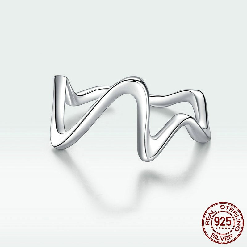 Gentle Ripple Bend - The Nevermore Sterling Silver Ring