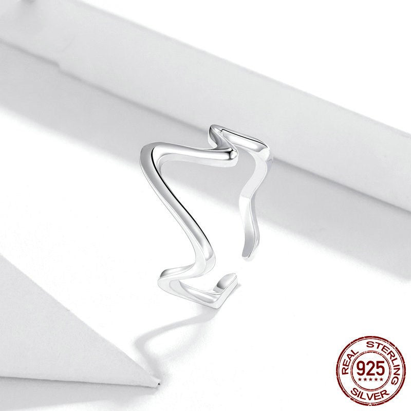 Gentle Ripple Bend - The Nevermore Sterling Silver Ring