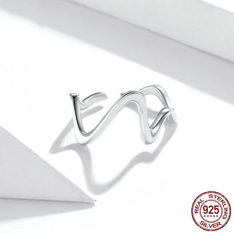 Gentle Ripple Bend - The Nevermore Sterling Silver Ring