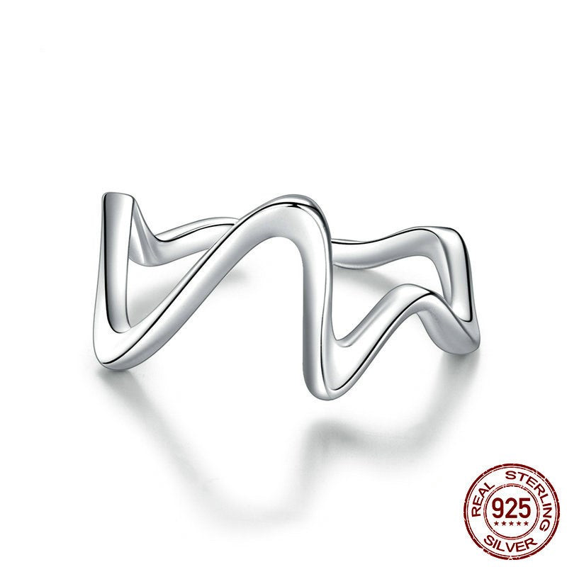 Gentle Ripple Bend - The Nevermore Sterling Silver Ring