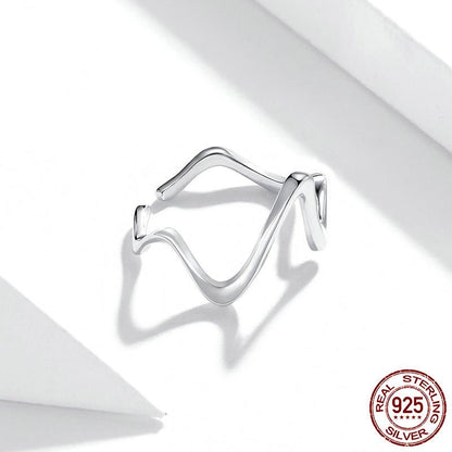 Gentle Ripple Bend - The Nevermore Sterling Silver Ring