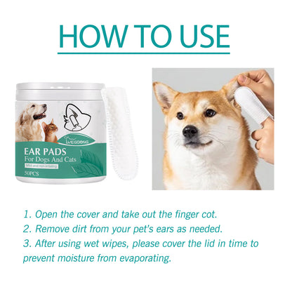 GentleGlide Pet Ear Cleaning Finger Stall: Cat and Dog Ear canal cleaning tool - The Nevermore Pet Health Products