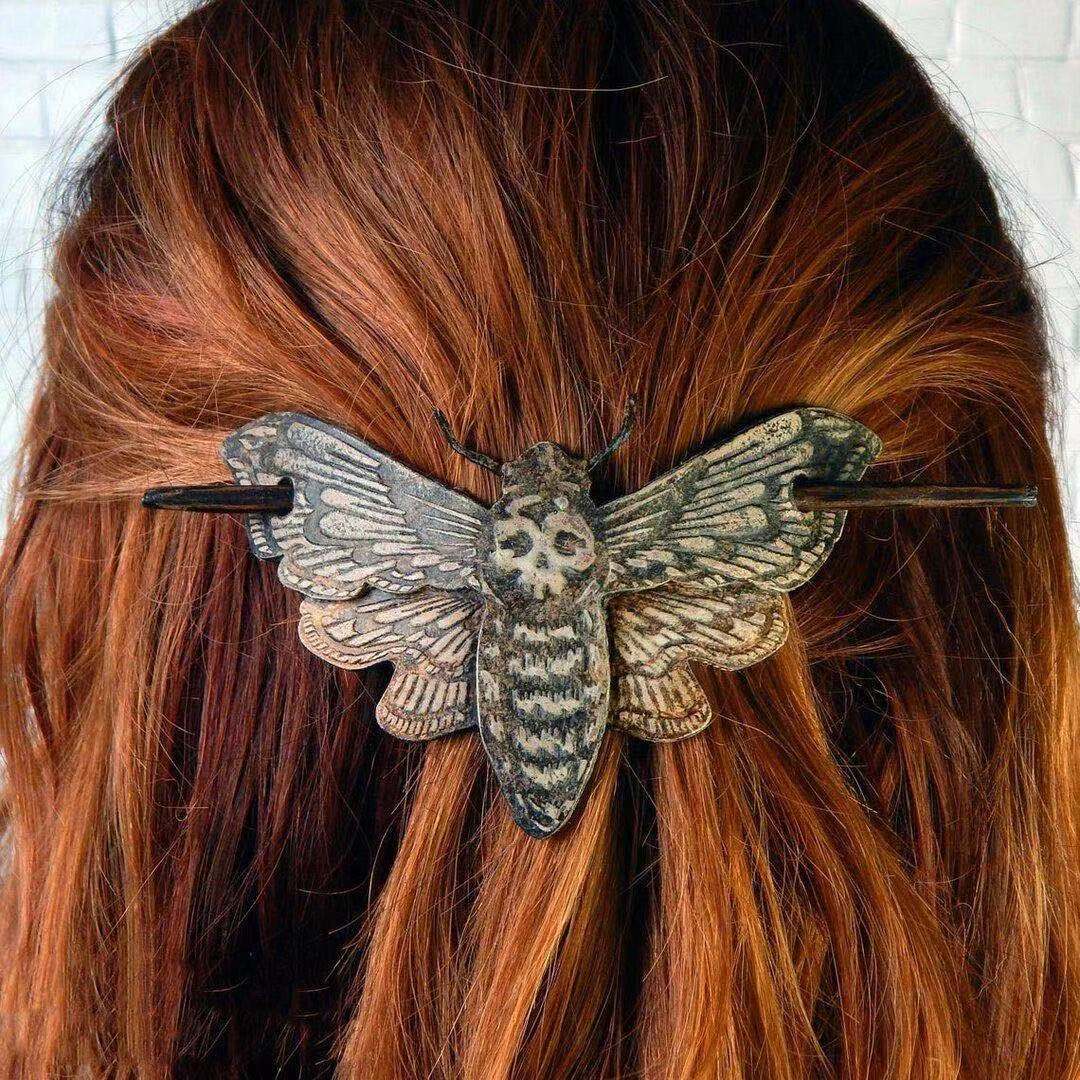 Ghostlyhaze 2 style - The Nevermore Gothic Accessories Women's Vintage Copper Skull Hairpins