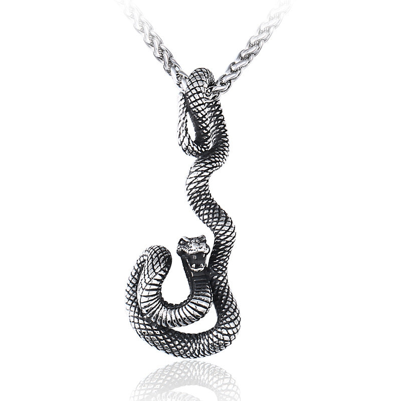 Giant Snake - The Nevermore Gothic Pendant Titanium Steel