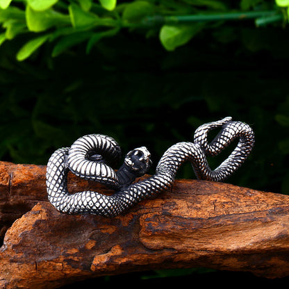 Giant Snake - The Nevermore Gothic Pendant Titanium Steel