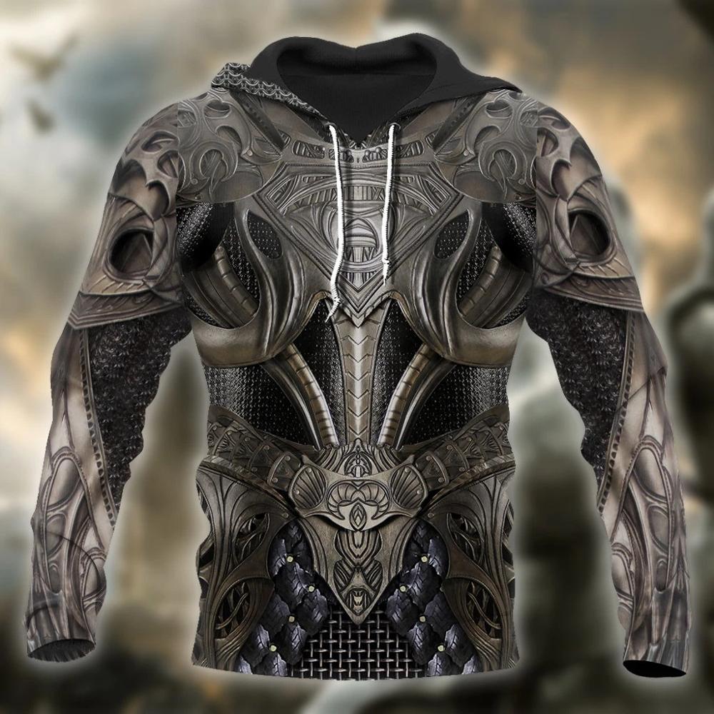 Gideon Ironheart Knight Armor - The Nevermore Knight Templar Hoodie Sweater Pullover for Men