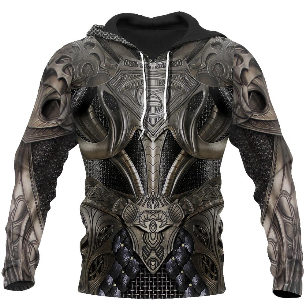 Gideon Ironheart Knight Armor - The Nevermore Knight Templar Hoodie Sweater Pullover for Men