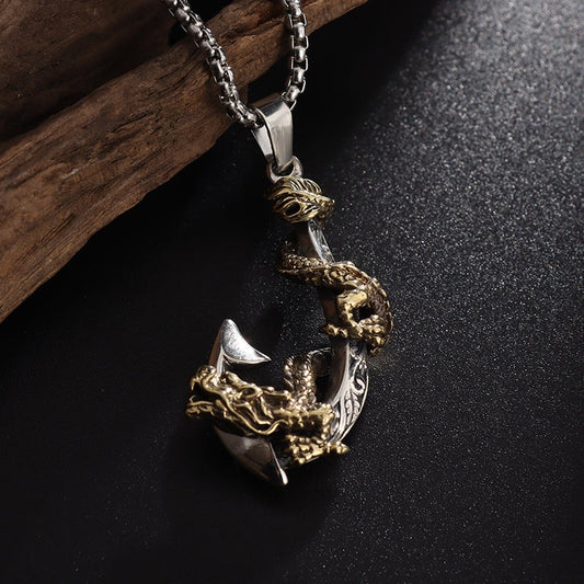 "Golden Dragon Mariner" - The Nevermore Men's Pendant Hook Golden Dragon