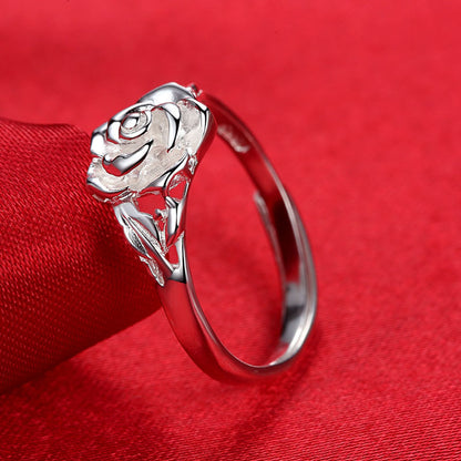 Graceful Rose Petal - The Nevermore Women's Ring Rose S925