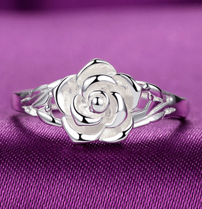 Graceful Rose Petal - The Nevermore Women's Ring Rose S925