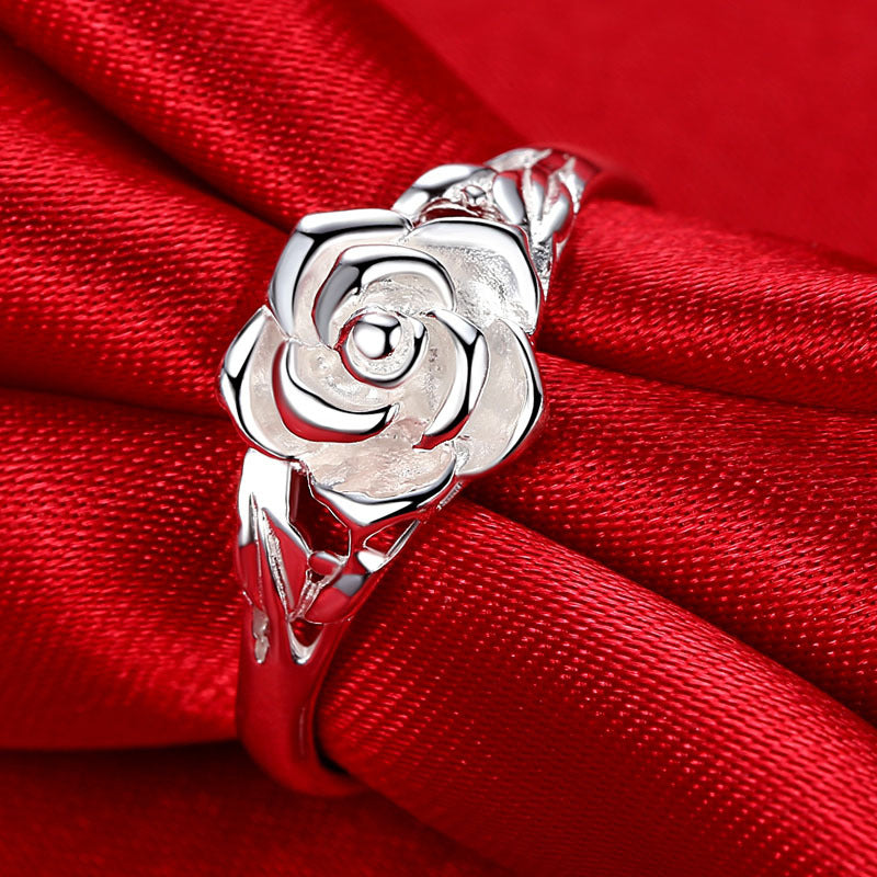 Graceful Rose Petal - The Nevermore Women's Ring Rose S925