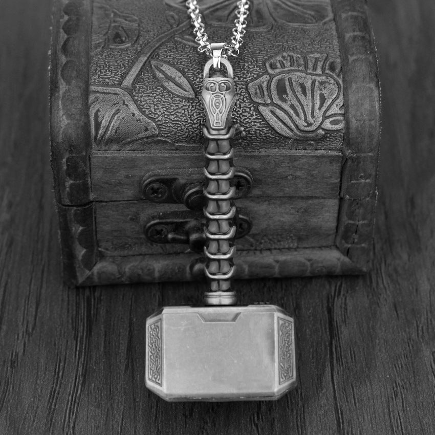 Gunborg Thor's Hammer - The Nevermore Norse Vikings Pendant Necklace for Men