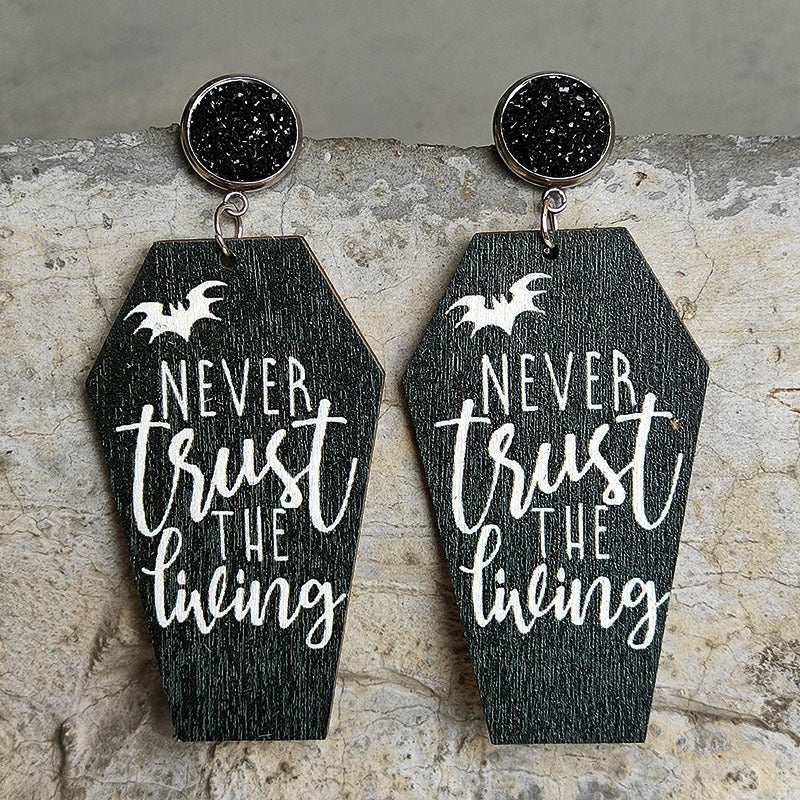 Hades Hexwarden Grave Coffin Undead Bat - The Nevermore Gothic Earrings