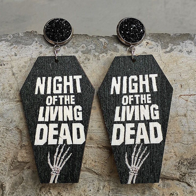 Hades Hexwarden Grave Coffin Undead Bat - The Nevermore Gothic Earrings