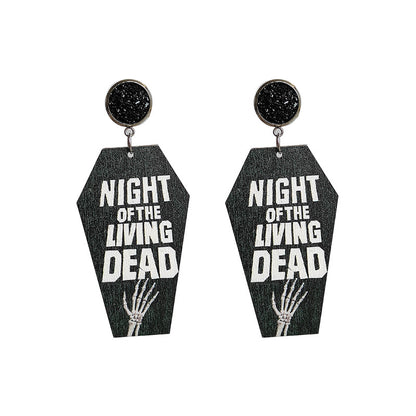 Hades Hexwarden Grave Coffin Undead Bat - The Nevermore Gothic Earrings