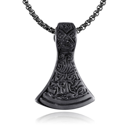 Haldor - The Nevermore Norse Vikings Pendant Necklace for Men Titanium Steel