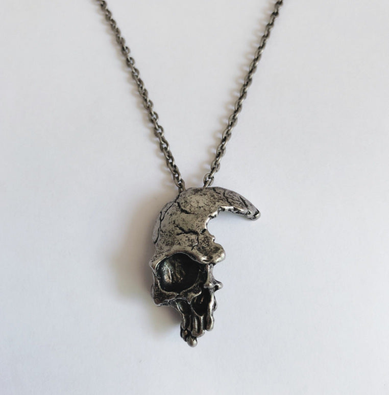 Half Face Skull - The Nevermore Gothic Pendant