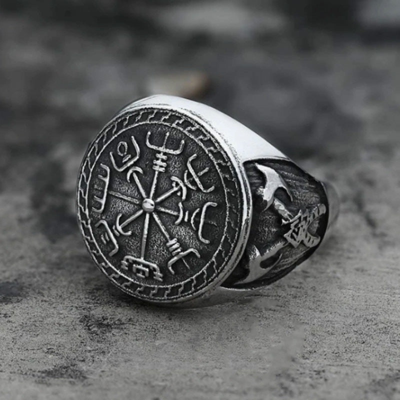 Hallbjorn - The Nevermore Gothic Viking Compass Ring