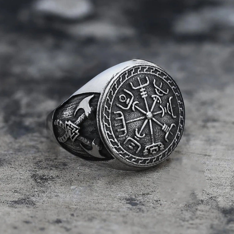 Hallbjorn - The Nevermore Gothic Viking Compass Ring