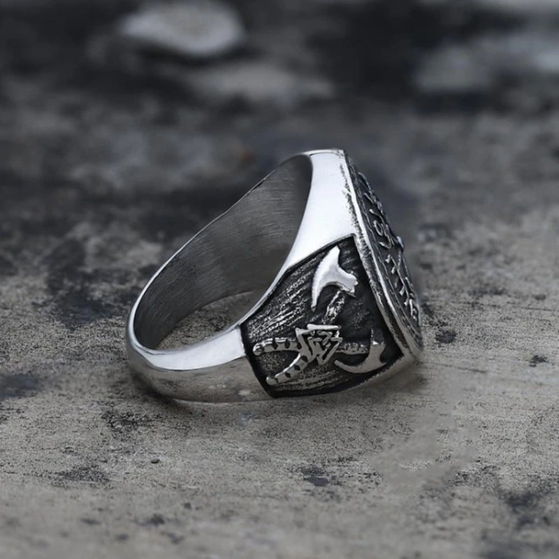 Hallbjorn - The Nevermore Gothic Viking Compass Ring