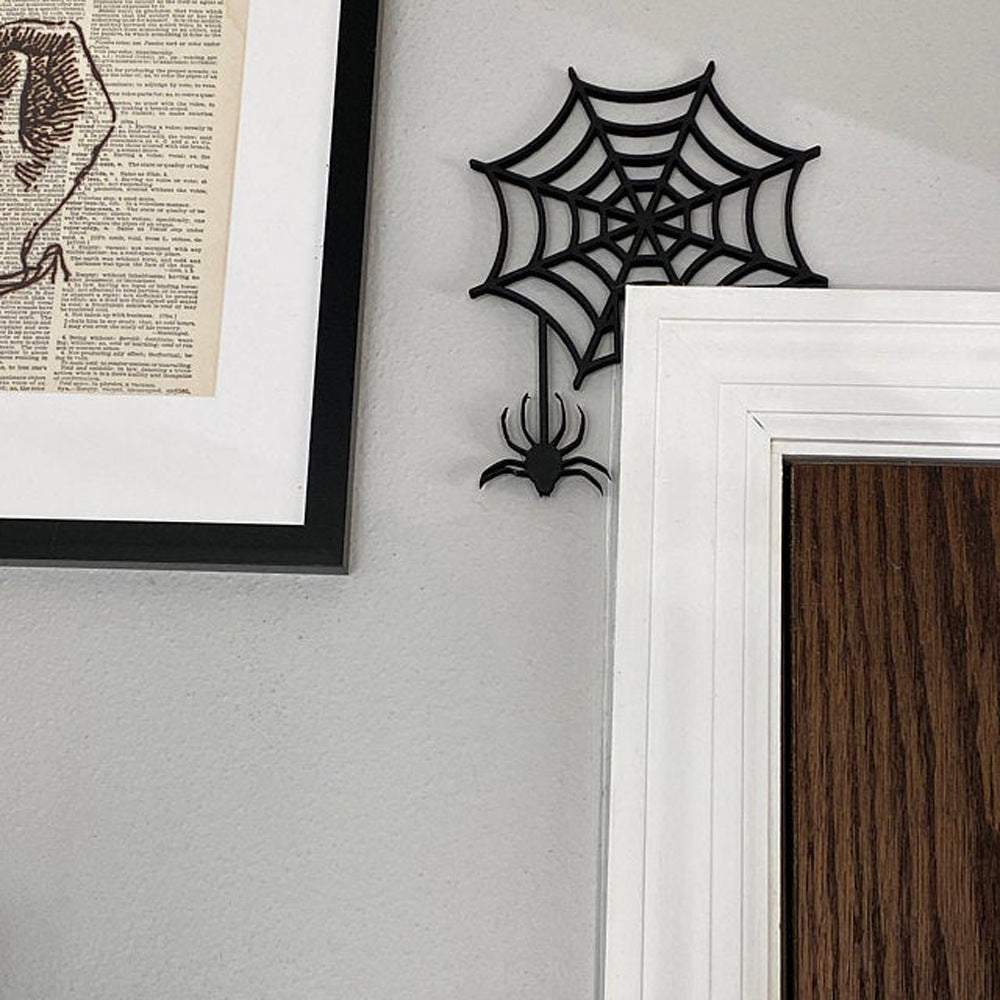 Halloween Door Corner Witch Spider Web Logo Decoration - The Nevermore Gothic Home Decor