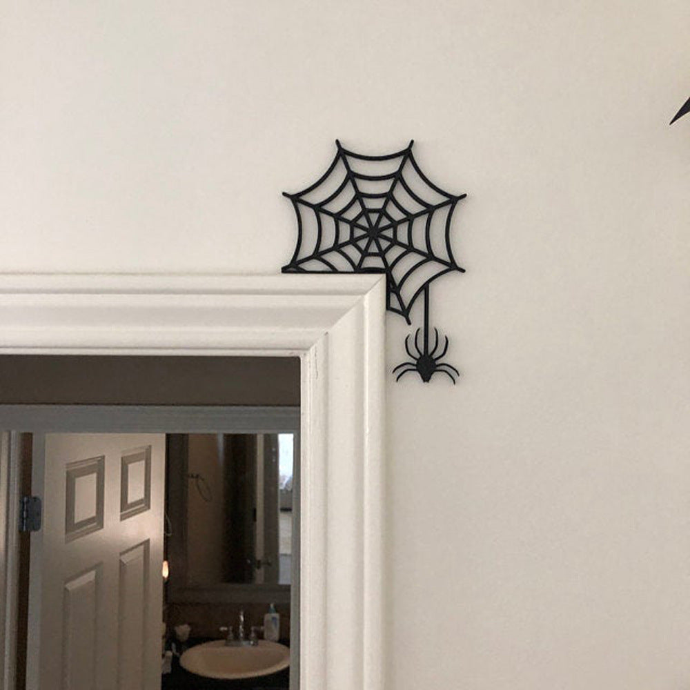 Halloween Door Corner Witch Spider Web Logo Decoration - The Nevermore Gothic Home Decor