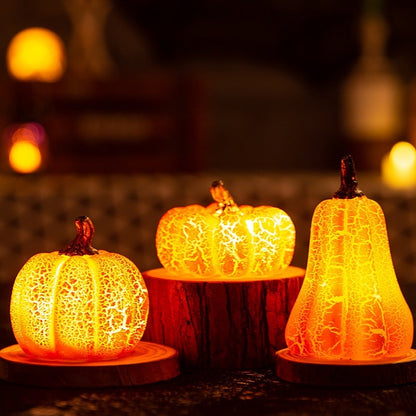 Halloween Pumpkin Lantern Simulation LED Candle Lamp Resin Luminous - The Nevermore Gothic Home Decor