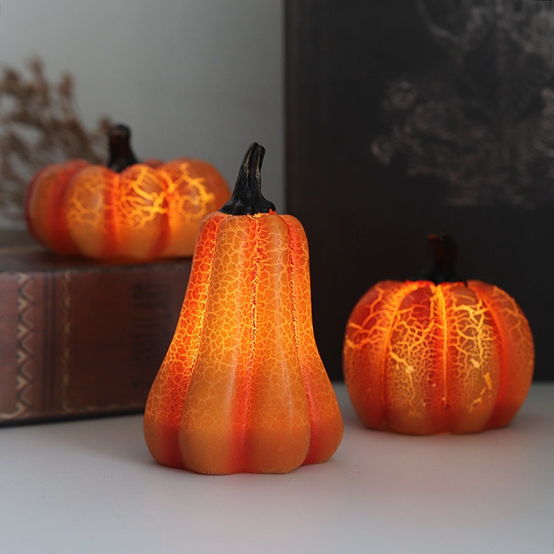 Halloween Pumpkin Lantern Simulation LED Candle Lamp Resin Luminous - The Nevermore Gothic Home Decor