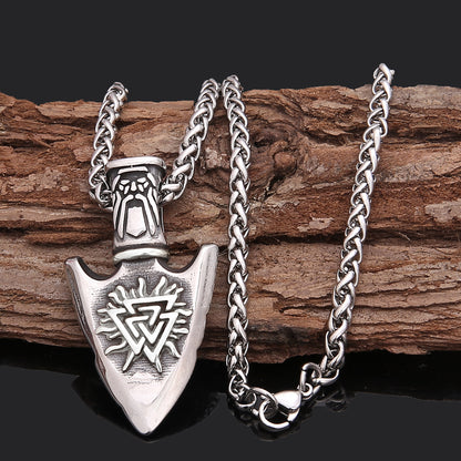 Hilda Arrow - The Nevermore Norse Vikings Pendant Necklace for Men Stainless Steel