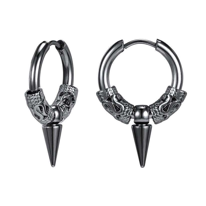 Icarus Echo - The Nevermore Gothic Stainless Steel Earrings for Women and Men