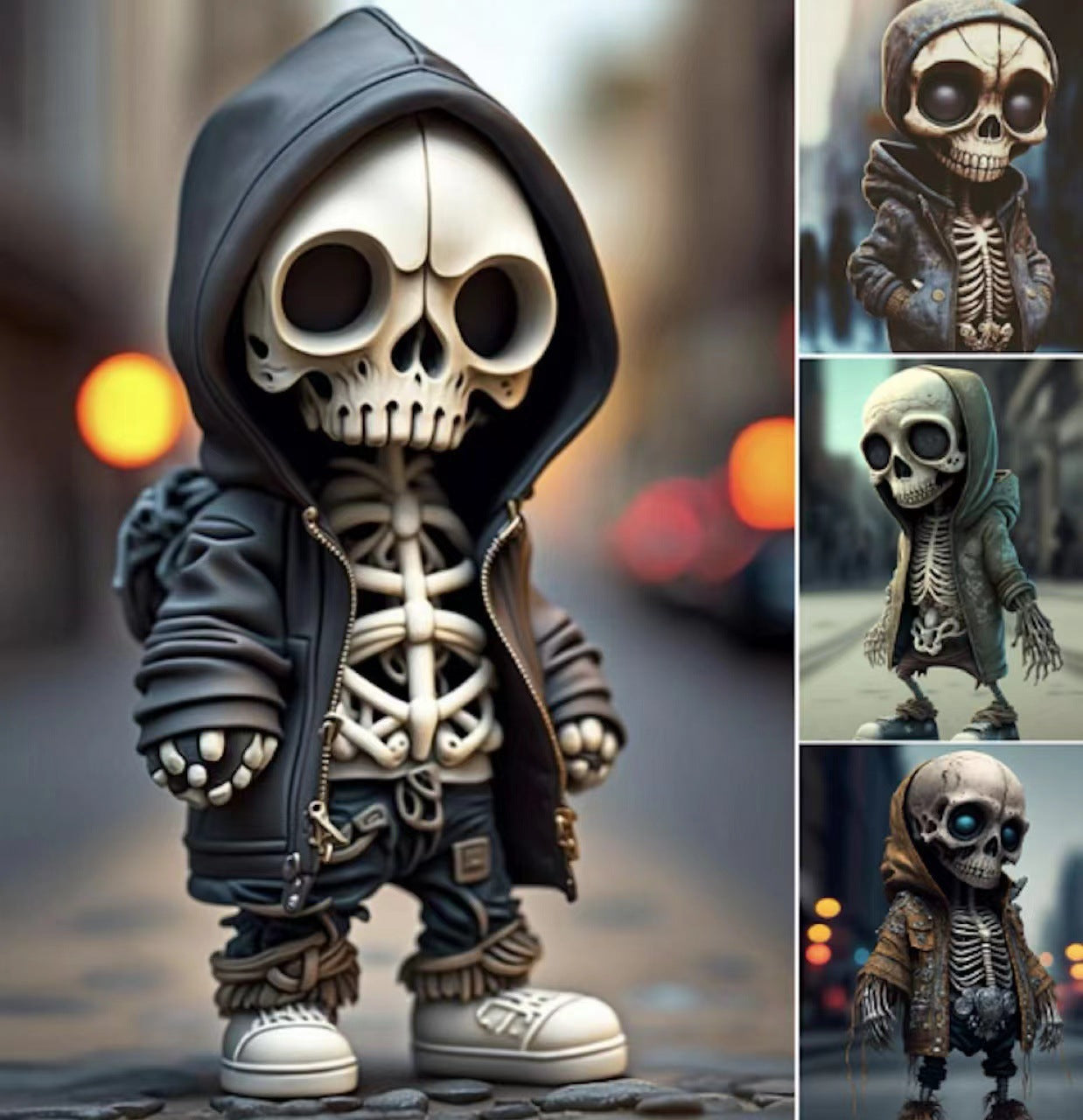 Jade Indigo 4 styles - The Nevermore Gothic Home Decor Gifts Skeleton Doll Resin Ornament