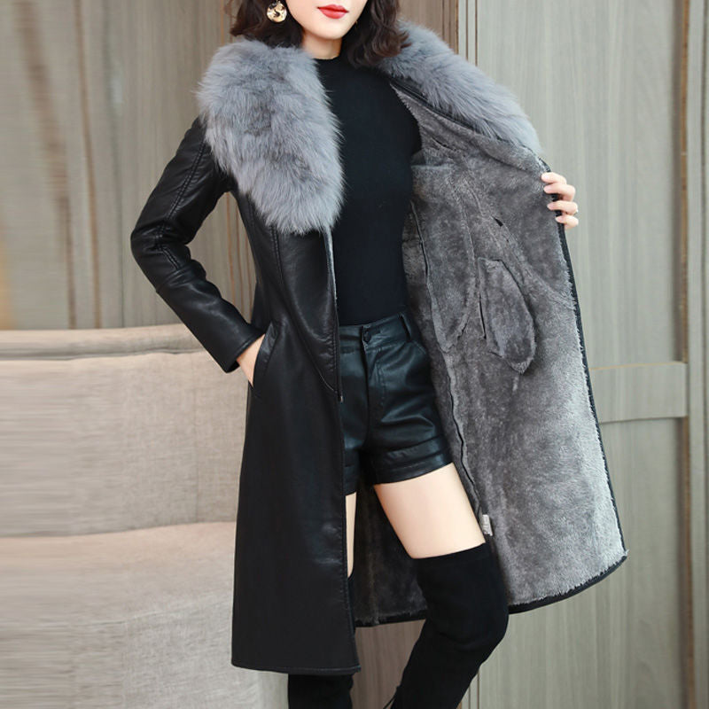 Kameryn - The Nevermore Women's Long Leather Coat