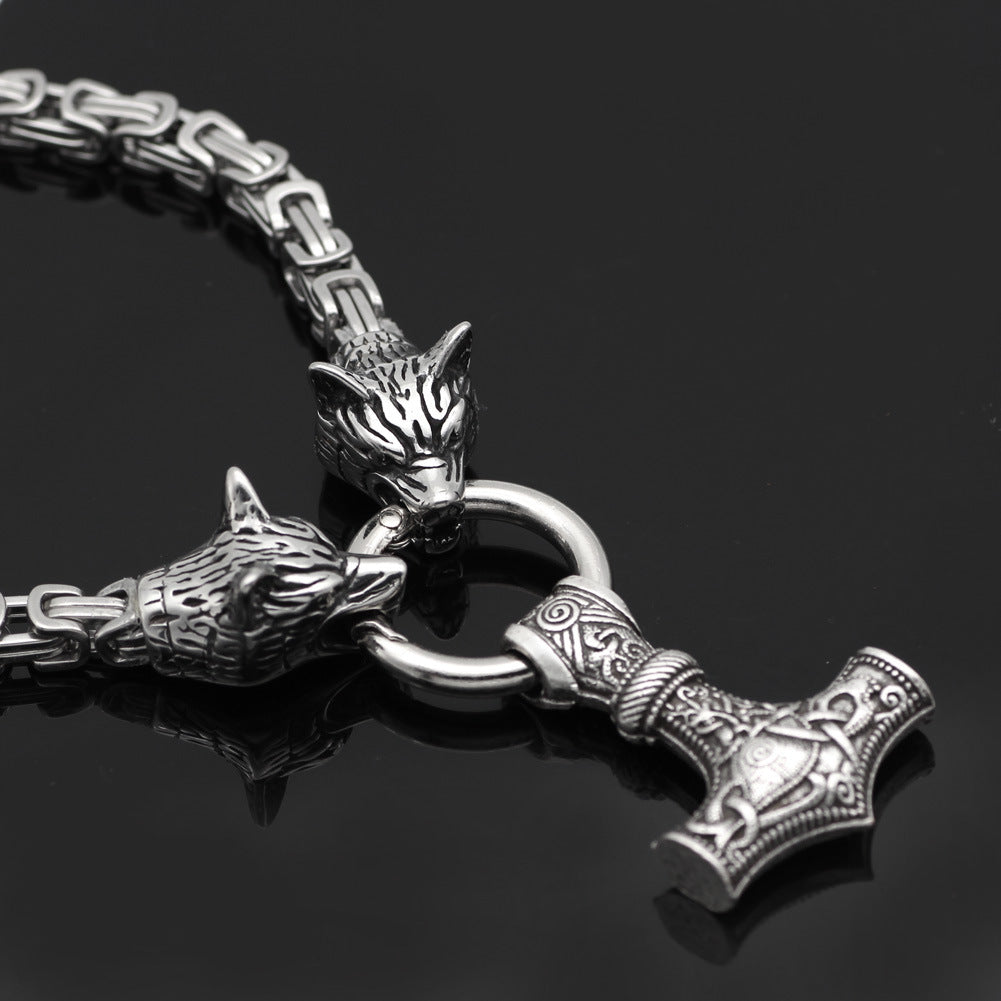 Kerr Thor's Hammer - The Nevermore Norse Vikings Pendant Necklace for Men Stainless Steel