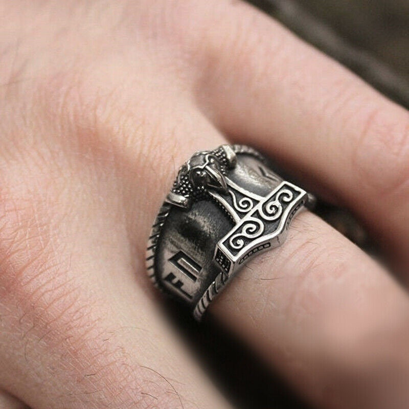 Knut Thor's Hammer - The Nevermore Norse Vikings Ring for Men