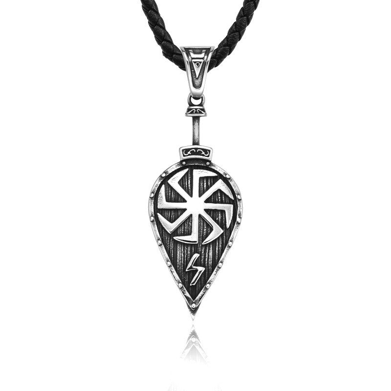 Kolovrat Rune The Nevermore Gothic Stainless Steel Pendant Necklace Viking Norse