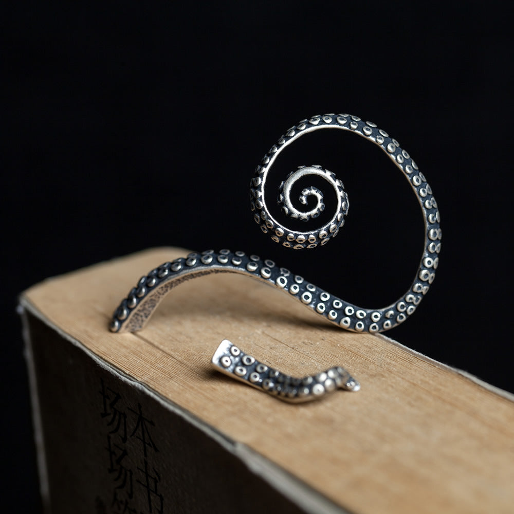 Kraken - The Nevermore Gothic Ear-wrap Ear-cuff Silver