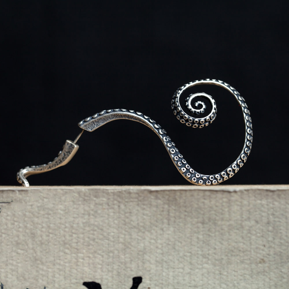 Kraken - The Nevermore Gothic Ear-wrap Ear-cuff Silver