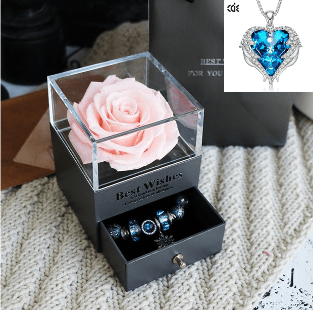 Lady Luxe - The Nevermore Women's Jewelry Box Eternal Rose In Box