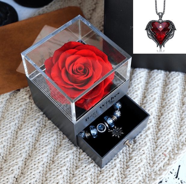 Lady Luxe - The Nevermore Women's Jewelry Box Eternal Rose In Box