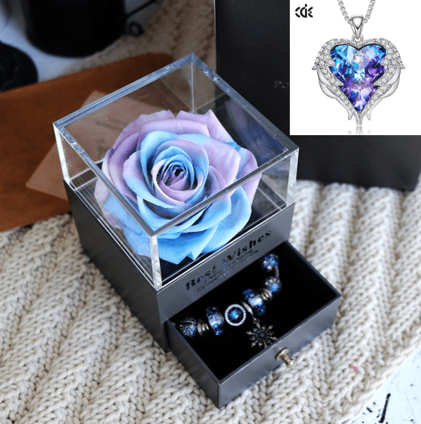 Lady Luxe - The Nevermore Women's Jewelry Box Eternal Rose In Box