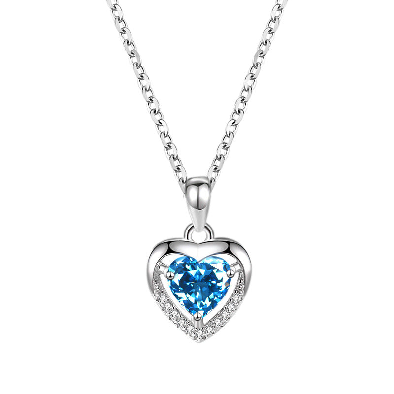 Laid-Back Luxe Necklace- The Nevermore 925 Silver Heart-shaped Rhinestones Women`s Luxury Necklace