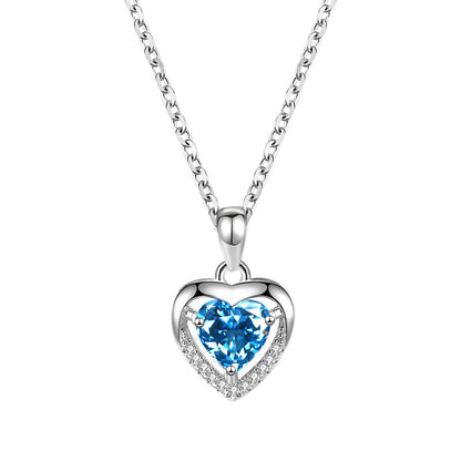 Laid-Back Luxe Necklace- The Nevermore 925 Silver Heart-shaped Rhinestones Women`s Luxury Necklace