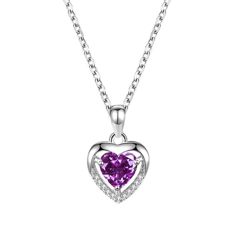 Laid-Back Luxe Necklace- The Nevermore 925 Silver Heart-shaped Rhinestones Women`s Luxury Necklace