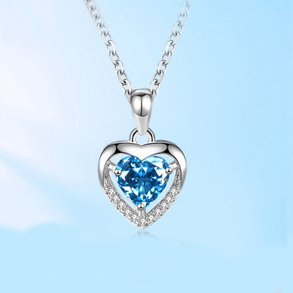 Laid-Back Luxe Necklace- The Nevermore 925 Silver Heart-shaped Rhinestones Women`s Luxury Necklace