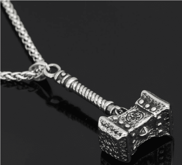 Lightning's War Mallet The Nevermore Gothic Pendant Necklace Titanium Steel Viking Norse