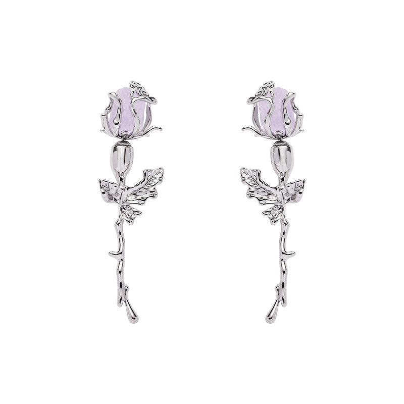 Lilacmcfairy Purple Rose - The Nevermore Earrings for Women