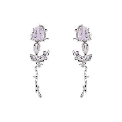 Lilacmcfairy Purple Rose - The Nevermore Earrings for Women